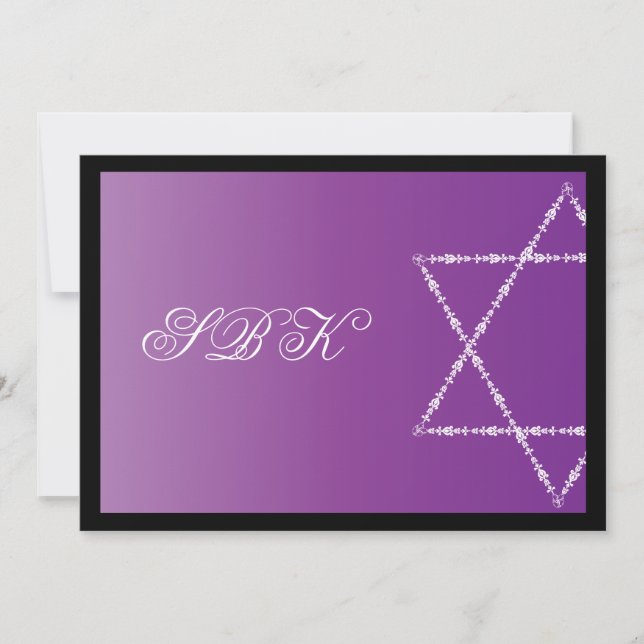Bat Mitzvah Invitation Sydney Blair Purple (Front)