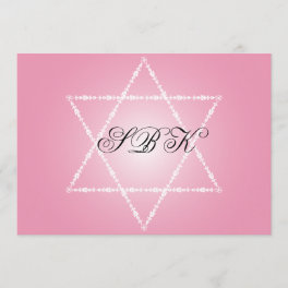 Bat Mitzvah Invitation Sydney Jewish Star Pink