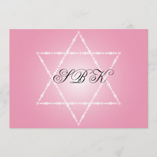 Bat Mitzvah Invitation Sydney Jewish Star Pink