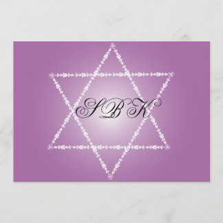 Bat Mitzvah Invitation Sydney Jewish Star Purple