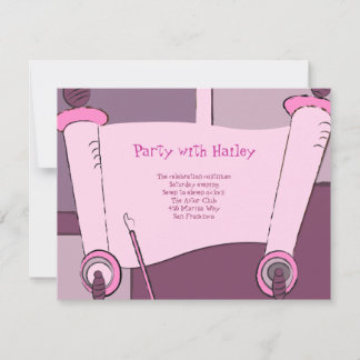Bat Mitzvah Invitation Torah Hailey Hannah Pink