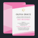 BAT MITZVAH INVITE simple modern angles pink<br><div class="desc">by kat massard >>> www.simplysweetPAPERIE.com <<< A simple, yet classy design for your daughter's BAT MITZVAH celebration. Wow your friends and family with this little number ;D Setup as a template it is simple for you to add your own details, add your photo or hit the customize button and you...</div>