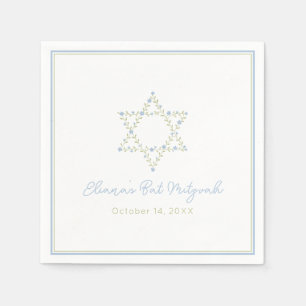 Bat Mitzvah Jewish Star of David Elegant Floral Napkins