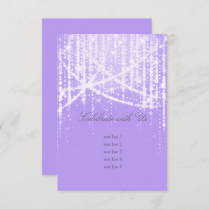 Bat Mitzvah Lavender Purple Sparkly Lights Invitation