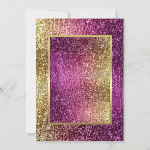 Bat Mitzvah Magenta Pink and Gold Glittery Invitation