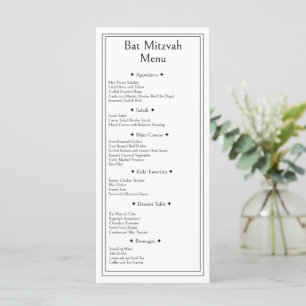 Bat Mitzvah Menu, Jewish Party Food, Kosher Meal Menu