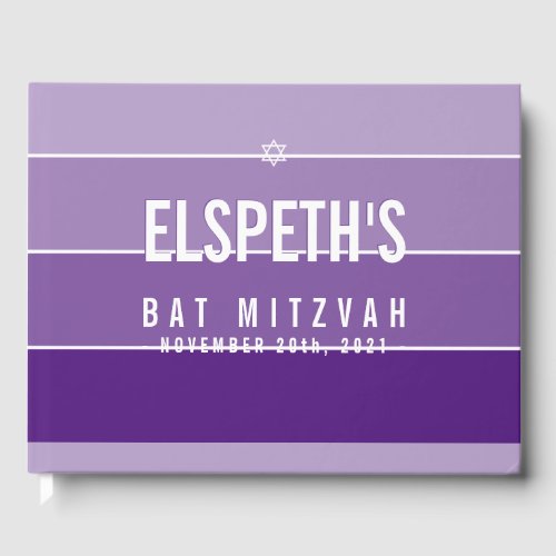 BAT MITZVAH modern bold ombre block violet purple