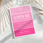 BAT MITZVAH modern ombre gradient hollywood pink Invitation<br><div class="desc">by kat massard >>> kat@simplysweetPAPERIE.com <<< CONTACT ME for custom wording or to add any lines in Hebrew Love the design, but would like to see some changes - another color scheme, product, add a photo or adapted for a different occasion - no worries simply contact me - I am...</div>