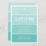 BAT MITZVAH modern ombre gradient jade mint green Invitation<br><div class="desc">by kat massard >>> kat@simplysweetPAPERIE.com <<< CONTACT ME for custom wording or to add any lines in Hebrew Love the design, but would like to see some changes - another color scheme, product, add a photo or adapted for a different occasion - no worries simply contact me - I am...</div>