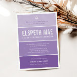 BAT MITZVAH modern ombre gradient violet purple Invitation<br><div class="desc">by kat massard >>> kat@simplysweetPAPERIE.com <<< CONTACT ME for custom wording or to add any lines in Hebrew Love the design, but would like to see some changes - another color scheme, product, add a photo or adapted for a different occasion - no worries simply contact me - I am...</div>