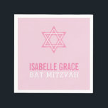BAT MITZVAH modern pretty pink star Napkins<br><div class="desc">by kat massard >>> WWW.SIMPLYSWEETPAPERIE.COM <<<</div>
