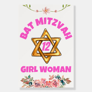 Bat Mitzvah Modern Star of David Acrylic Print Foam Board