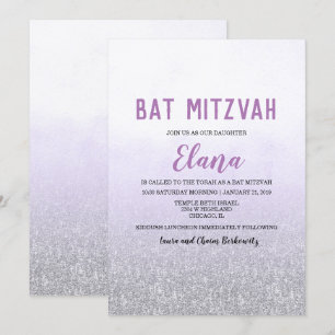 Bat Mitzvah Ombre Lavender Invitation