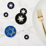 Bat Mitzvah or Bar Mitzvah Confetti<br><div class="desc">Bat Mitzvah or BatMitzvah decorations should include this festive Star of David table confetti with optional personalized text.  Blue and white,  silver and gold double-sided Star design allows for customized options.</div>