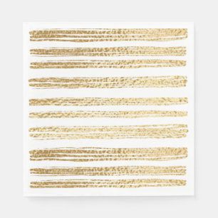 Bat Mitzvah or Bar Mitzvah Gold Striped Napkins