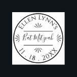 Bat Mitzvah or Bar Mitzvah Personalized Inking Rubber Stamp<br><div class="desc">Bat Mitzvah or Bar Mitzvah, a Personalized Wooden Rubber Stamp. Personalize by deleting text and replacing with your own. Choose your favorite font style, color, and size. Design elements can be edited: delete, duplicate, resize, move, etc. Stamp your design on envelopes, party favor bags, and so much more. Enjoy! Happy...</div>