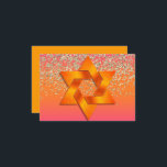 Bat Mitzvah Orange Pink Ombre Party Card<br><div class="desc">Designed by Carrie Fink.  Printed and shipped by Zazzle or their partners.</div>