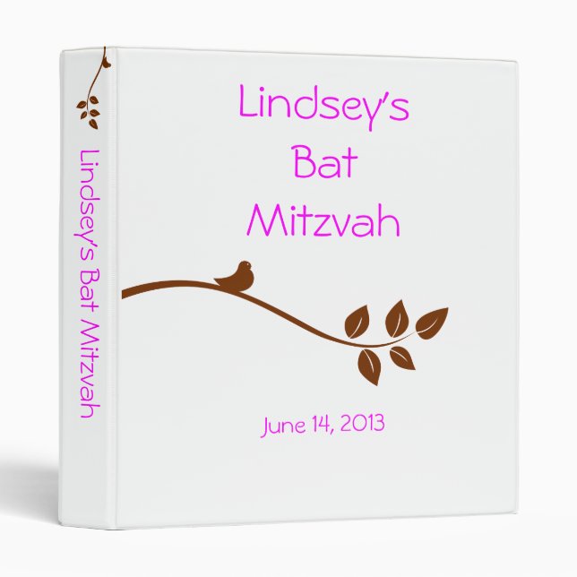 Bat Mitzvah Organizing Binder (Front/Spine)