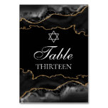 Bat Mitzvah Party Black Gold Star of David Table Number