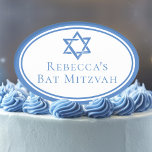 Bat Mitzvah Party Light Blue Star of David Cake Topper