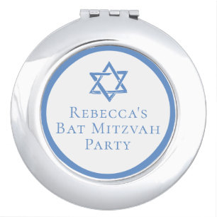 Bat Mitzvah Party Light Blue Star of David Compact Mirror