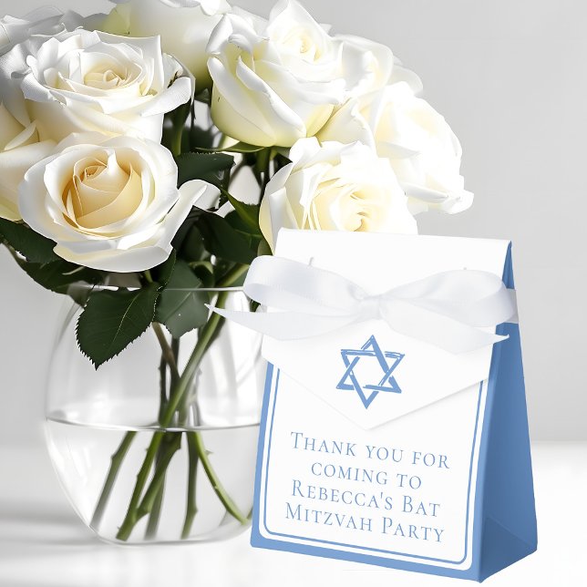 Bat Mitzvah Party Light Blue Star of David Favor Boxes (Creator Uploaded)