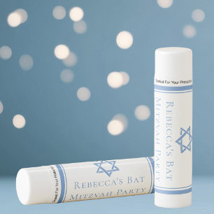 Bat Mitzvah Party Light Blue Star of David Lip Balm
