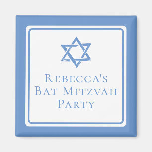 Bat Mitzvah Party Light Blue Star of David Magnet