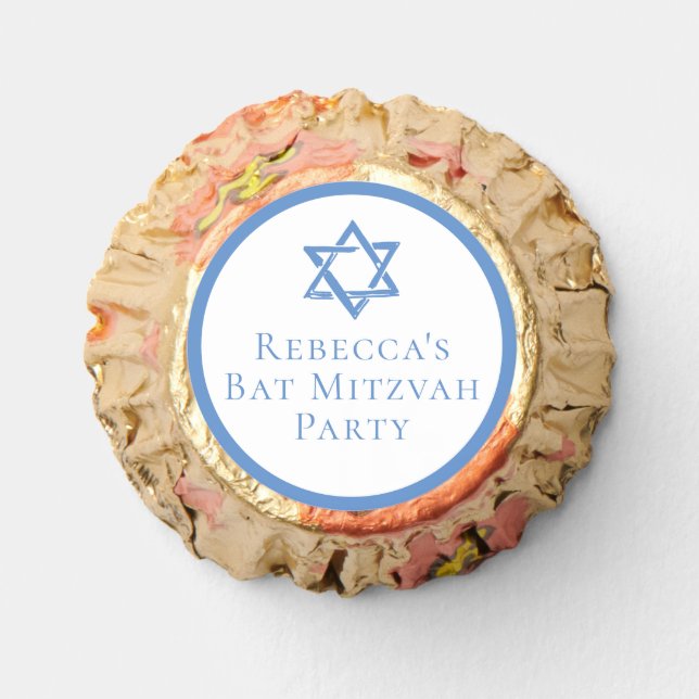 Bat Mitzvah Party Light Blue Star of David Reese's Peanut Butter Cups (Front)
