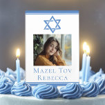 Bat Mitzvah Party Photo Blue Star of David Cake Topper