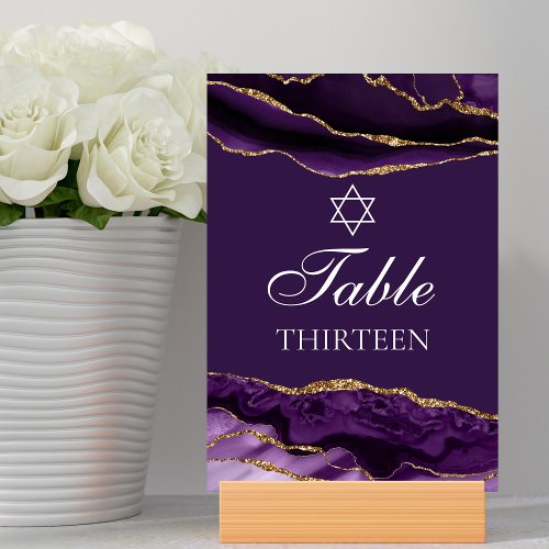 Bat Mitzvah Party Purple Gold Star of David