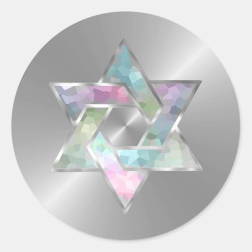 Bat Mitzvah Pastel Star of David on Any Color Classic Round Sticker