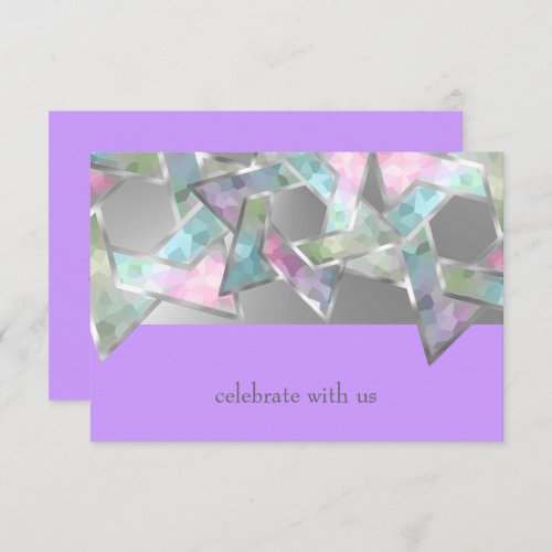 Bat Mitzvah Pastel Star of David on Any Color Invitation