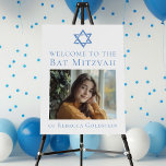 Bat Mitzvah Photo Blue Star of David Party Foam Board<br><div class="desc">This light blue Bat Mitzvah ceremony or party welcome foam board sign has a beautiful,  artistic Star of David drawing at the top. Complete the decor with your personalized event details and your photo.</div>