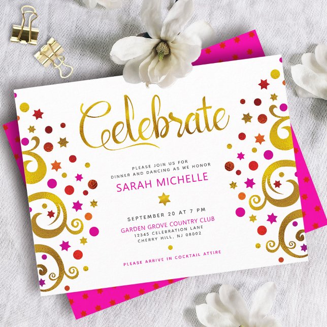 Bat Mitzvah Pink Gold Foil Tree of Life Modern Enclosure Card (Creator Uploaded)