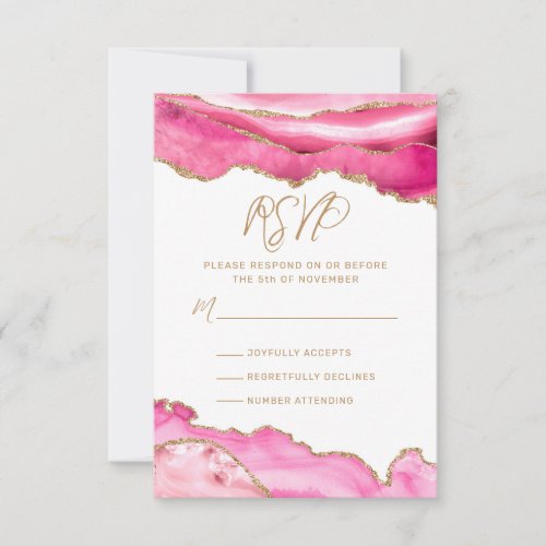 Bat Mitzvah Pink Gold Glitter Agate