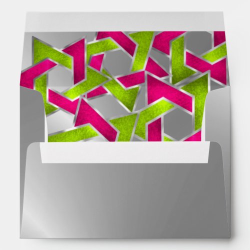 Bat Mitzvah Pink Lime Star of David Any Color Envelope