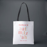 Bat Mitzvah Pink Modern Typography Tote Bag<br><div class="desc">Give out these modern pink customizable tote bag's at your daughter's bat mitzvah.</div>