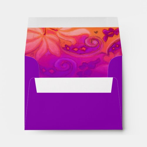 Bat Mitzvah Pink Orange Purple Boho Floral Envelope