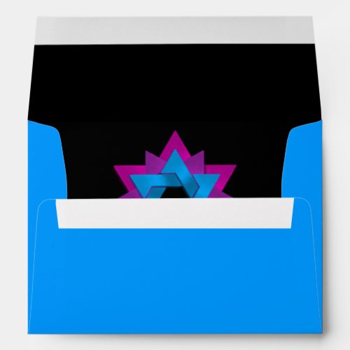 Bat Mitzvah Pink Purple Blue Star Flower Envelope