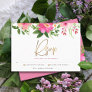 Bat Mitzvah Pink Watercolor Floral Gold Script RSVP Card