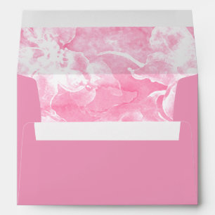 Bat Mitzvah Pink Watercolor Flowers Envelope