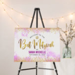Bat Mitzvah Pink Watercolor Gold Foil Welcome Foam Board<br><div class="desc">Proudly welcome every guest of your daughter’s Bat Mitzvah party! Display this stunning, modern, stylish, personalized foam core poster board to add to her special day. A sparkly gold faux foil Star of David and tiny confetti glitter dots plus modern typography overlay a soft pink watercolor background. Personalize the custom...</div>