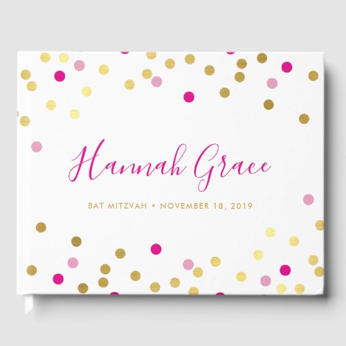 BAT MITZVAH pretty glam confetti spot gold pink