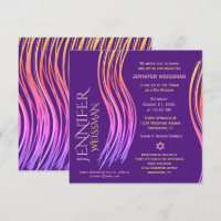 Bat Mitzvah Purple and Pink Prayer Shawl Invitation