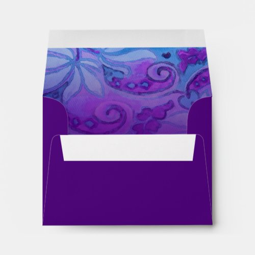 Bat Mitzvah Purple and Turquoise Floral Envelope