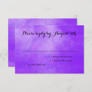 Bat Mitzvah Purple Glitter Butterfly Watercolor RSVP Card