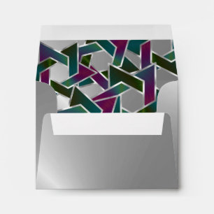 Bat Mitzvah Purple Teal Star of David on Any Color Envelope