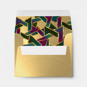 Bat Mitzvah Purple Teal Star of David on Any Color Envelope
