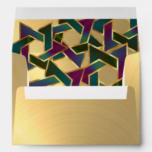 Bat Mitzvah Purple Teal Star of David on Any Color Envelope